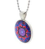 Mandala Glass Dome Pendant: CORAL