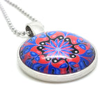 Mandala Glass Dome Pendant: CORAL