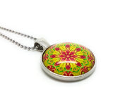 Mandala Glass Dome Pendant - SUMMER GARDEN