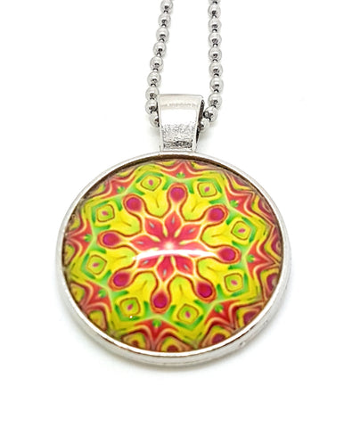 Mandala Glass Dome Pendant - SUMMER GARDEN