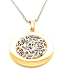 Filigree Pendant - FOLIAGE - Gold and Silver