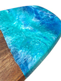 Wooden Serving Board - Handmade Resin Cheeseboard - Surfboard Shape