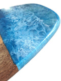 Wooden Serving Board - Handmade Resin Cheeseboard - Surfboard Shape