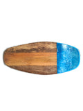 Wooden Serving Board - Handmade Resin Cheeseboard - Surfboard Shape