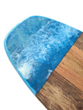 Wooden Serving Board - Handmade Resin Cheeseboard - Surfboard Shape