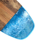 Wooden Serving Board - Handmade Resin Cheeseboard - Surfboard Shape