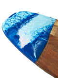 Wooden Serving Board - Handmade Resin Cheeseboard - Surfboard Shape