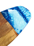 Wooden Serving Board - Handmade Resin Cheeseboard - Surfboard Shape