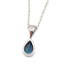 BLUE TOPAZ TEARDROP PENDANT - STERLING SILVER - 925