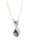 BLUE TOPAZ TEARDROP PENDANT - STERLING SILVER - 925