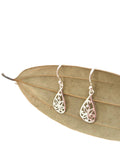 STERLING SILVER TEARDROP EARRINGS WITH FILIGREE