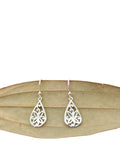 STERLING SILVER TEARDROP EARRINGS WITH FILIGREE