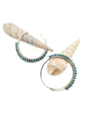 STERLING SILVER HOOP EARRINGS WITH BEADED GEMSTONES