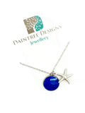 Beach Jewellery - DEEP BLUE OCEAN PENDANT with STARFISH